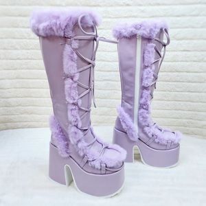 Demonia camel 311 platform boots in color lavender (size 7)